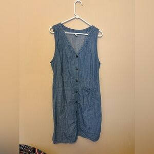 Sleeveless Button Down Jean Dress - Old Navy